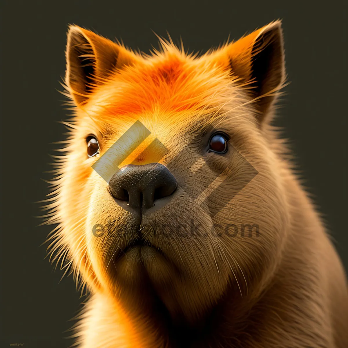 Picture of Fluffy Wildlife Portrait: Cute Brown Hamster with Adorable Whiskers