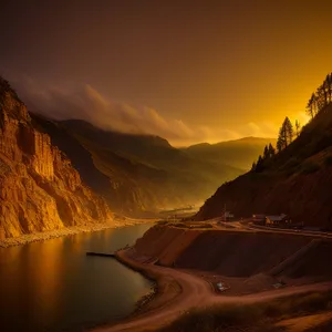 Grand Canyon Sunset over Majestic Mountains