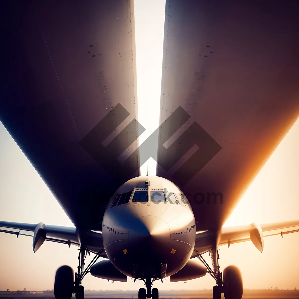 Picture of High-flying Airliner in the Blue Sky