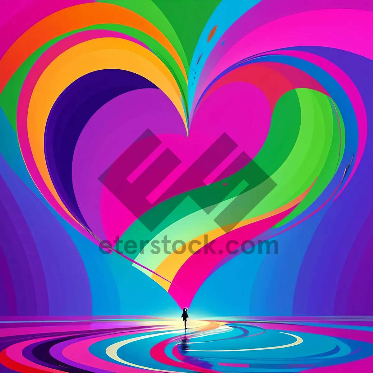 Picture of Mystic Rainbow Wave: Colorful Abstract Graphic Design