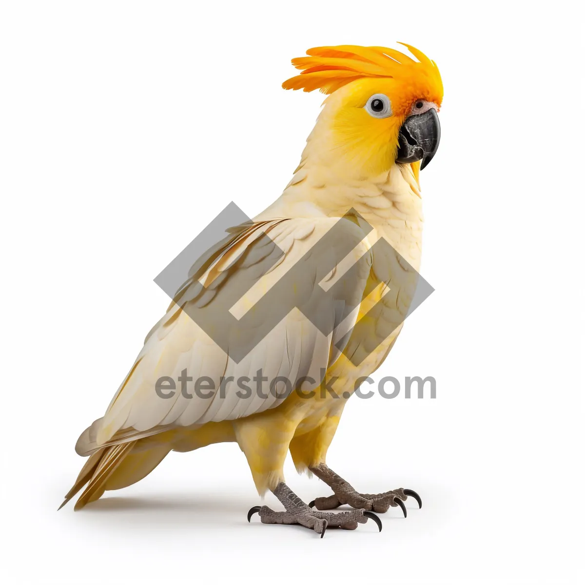 Picture of Fluffy Yellow Cat Bird in Studio Portrait