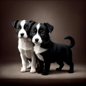 Adorable Black Terrier Dog - Studio Portrait