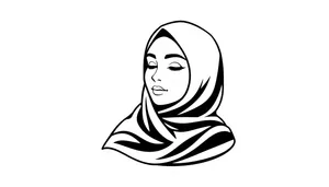 Cartoon Housewife with Trendy Haircut Clip Art