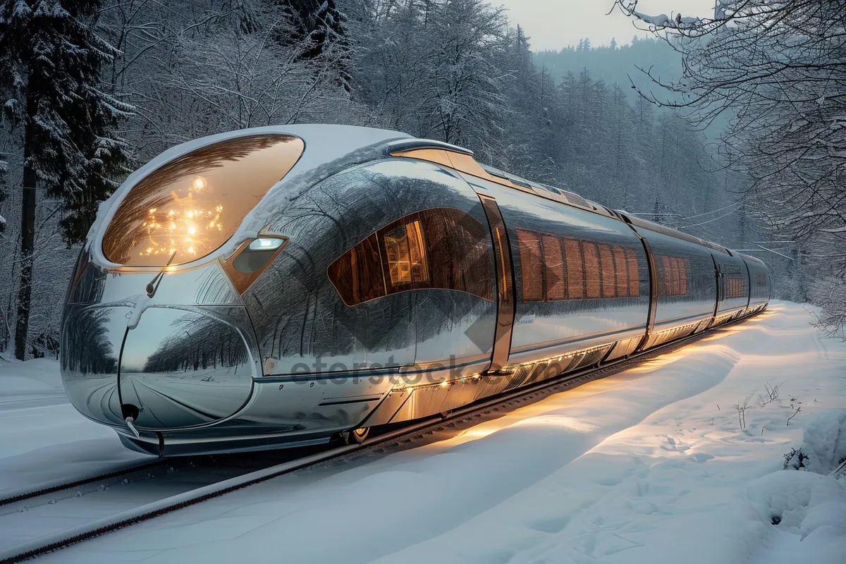 Picture of High-Speed Luxury Train on Traffic-Free Road