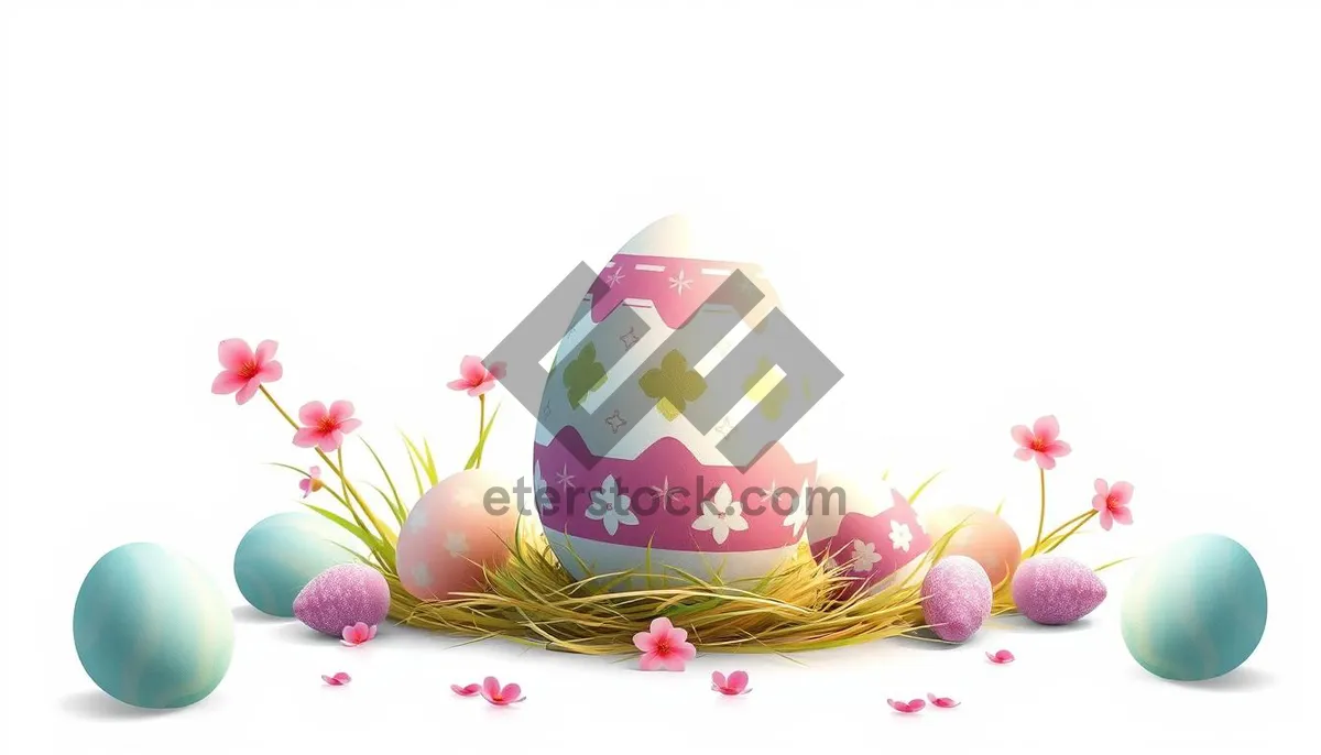 Picture of Floral design with pink ribbon and confetti decoration.