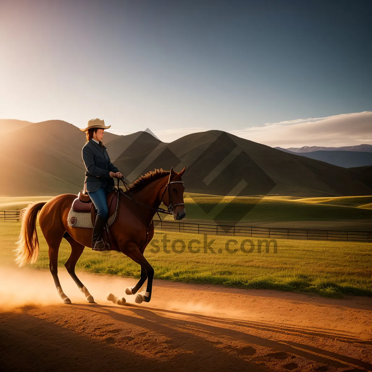 Picture of Vast Steppe Landscape with Majestic Horses