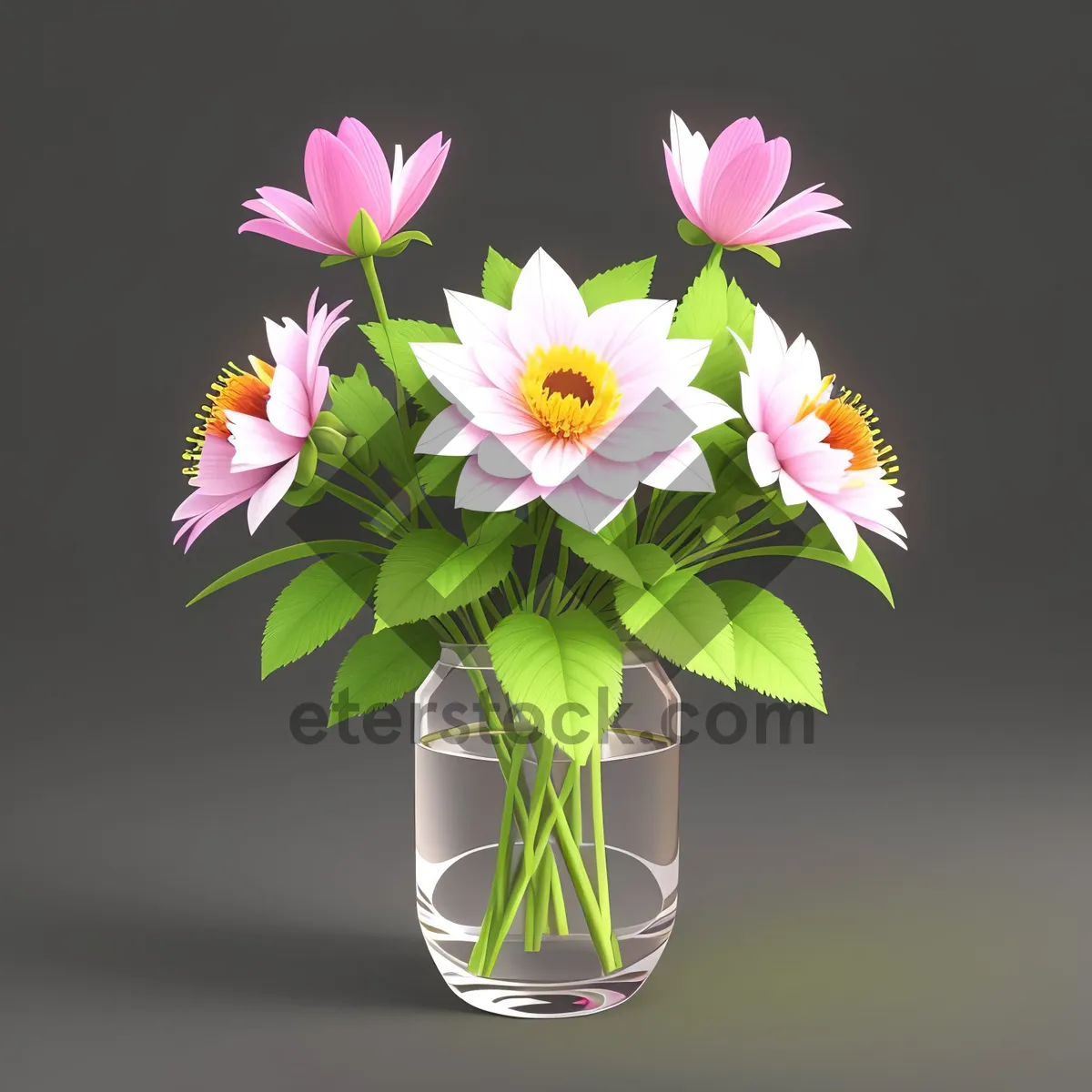 Picture of Vibrant Sunflower Bouquet in Colorful Vase