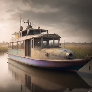 Seaside Serenity: Majestic ship gliding through azure waters