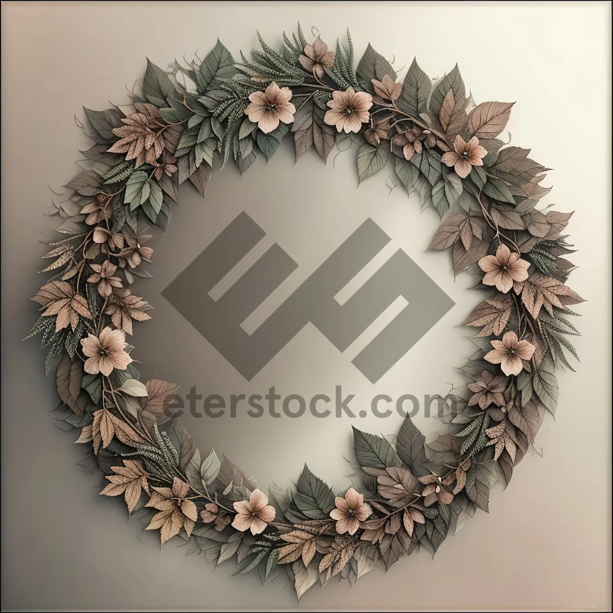 Picture of Vintage Floral Border with Ornate Design