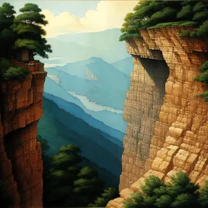 Enchanting Valley of Ancient Temples and Majestic Mountains