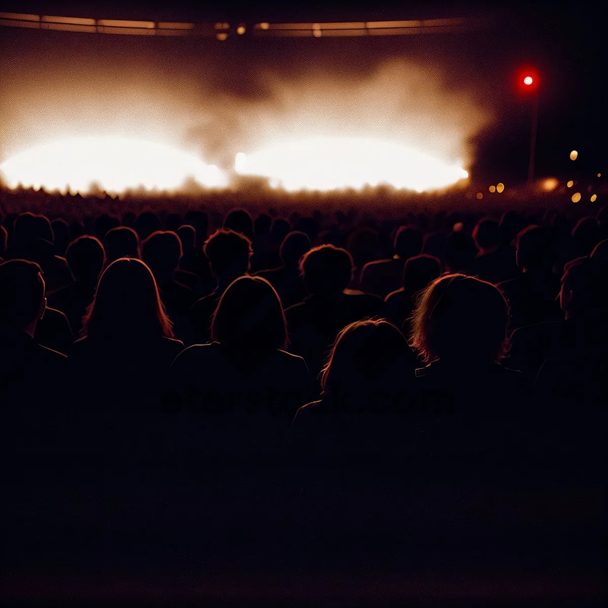 Picture of Night Stage Lighting with Flamethrower Torch