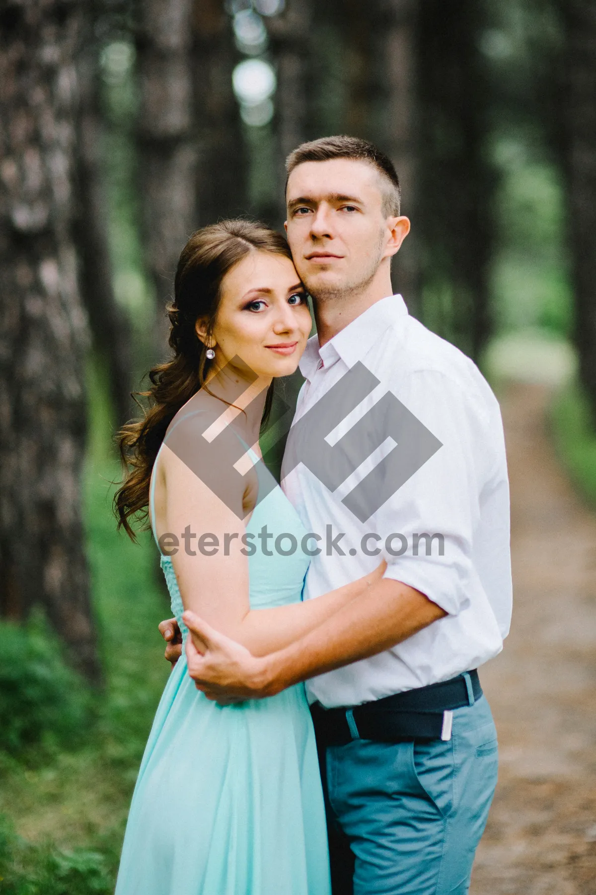 Picture of Happy couple at park wedding