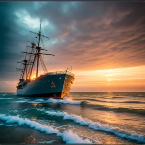 Serene sunset sail along the coastal harbor