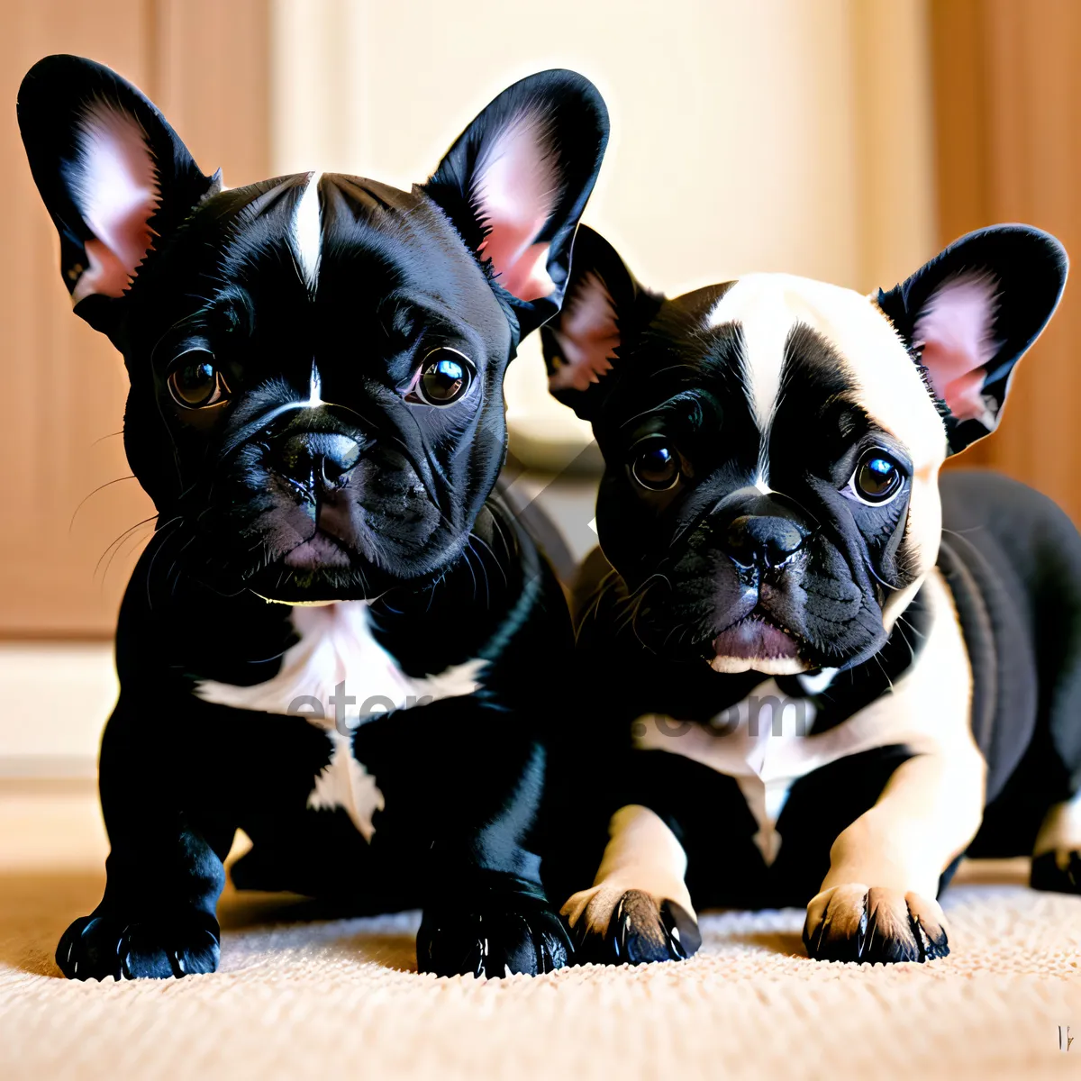 Picture of Adorable Bulldog Puppy - Purebred Canine Studio Portrait