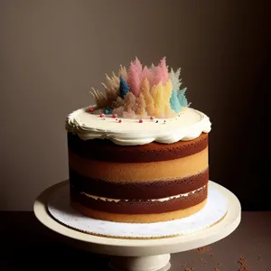 Pink Birthday Cupcake with Creamy Frosting and Candle