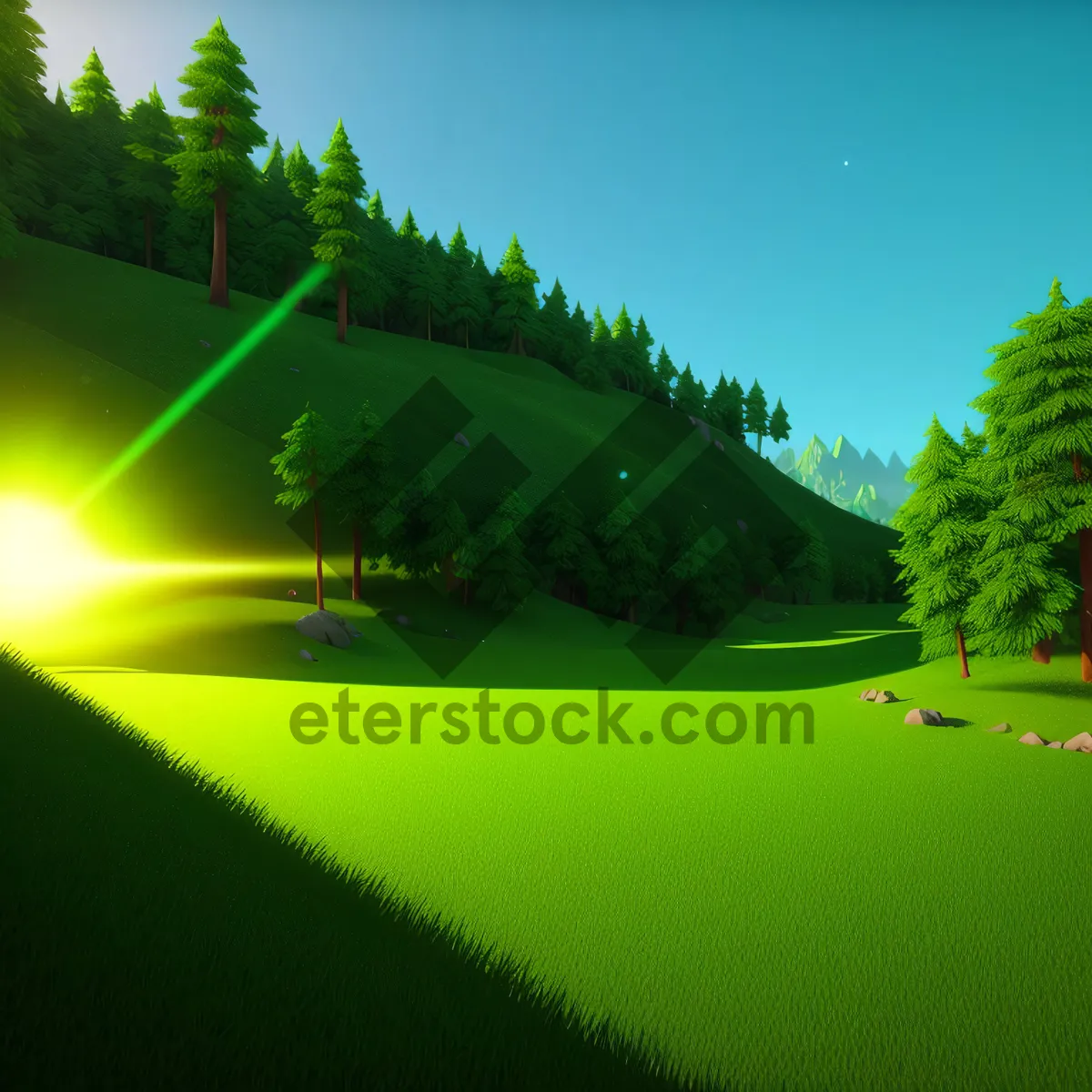 Picture of Serene Golf Course Landscape under Sunny Sky