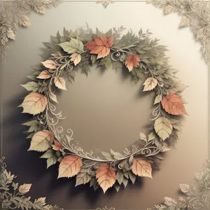 Holly Floral Frame: Vintage Ornate Retro Pattern Design