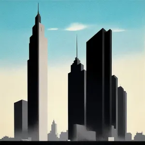 Modern Urban Skyline with Towering Skyscrapers