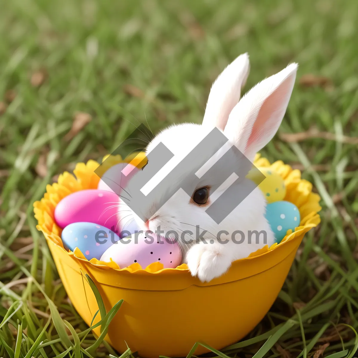 Picture of Cute Bunny in Spring Grass