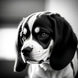 Adorable Black Springer Spaniel Puppy on Leash