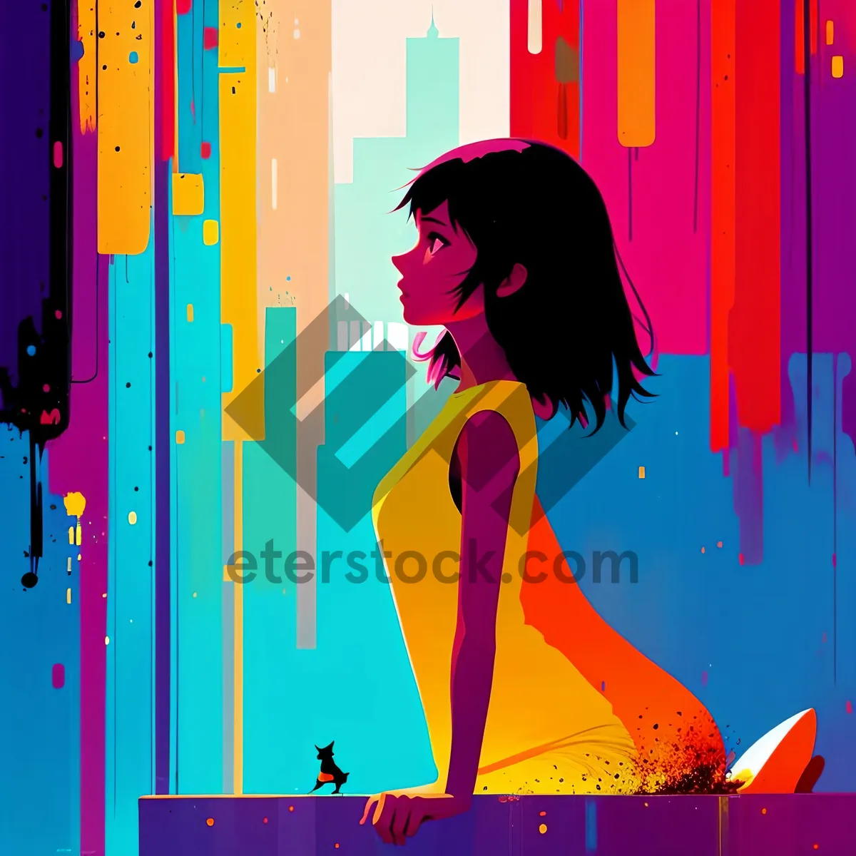 Picture of Vibrant Dance Party Silhouette