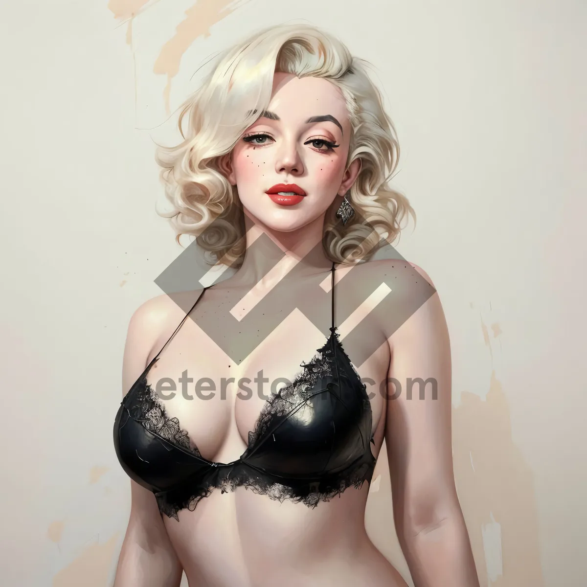 Picture of Beautiful Blonde Woman in Lingerie and Bikini Fashion Portrait