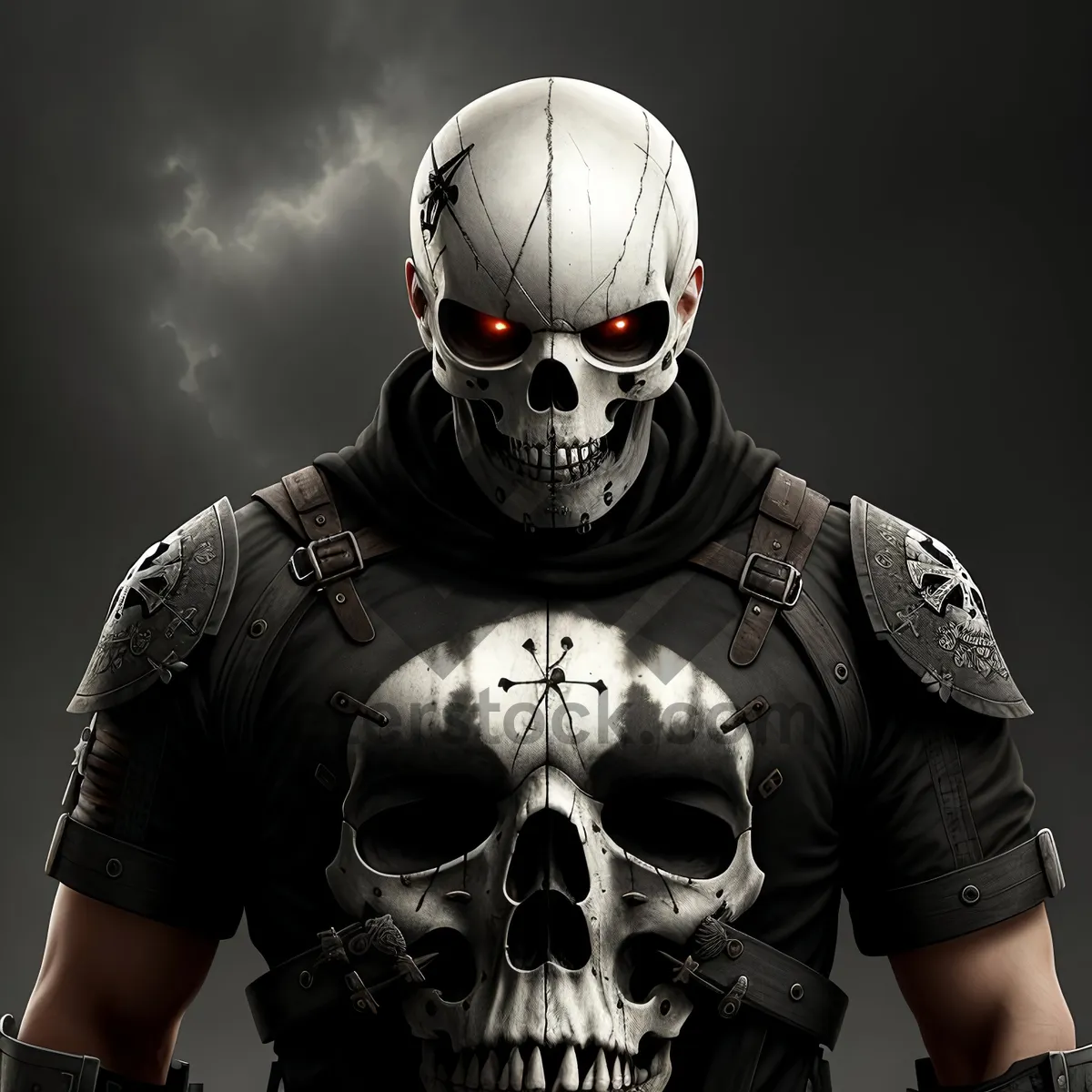 Picture of Skeletal Horror Mask - Spooky Male Skeleton Image