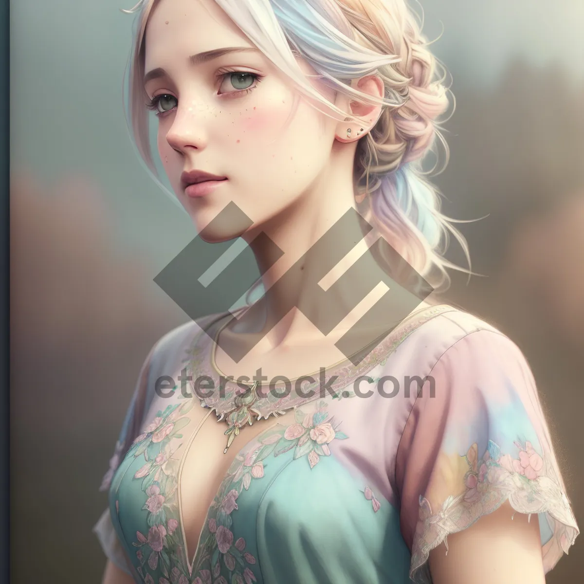 Picture of Sensual Blonde Beauty in Fashionable Makeup