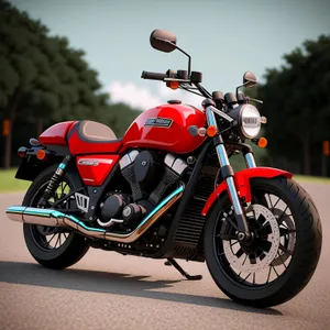 Speedy Motorbike on Road with Helmet