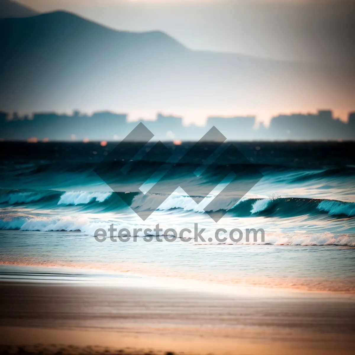 Picture of Beach Bliss: Tranquil Waves Embrace Sunny Shore