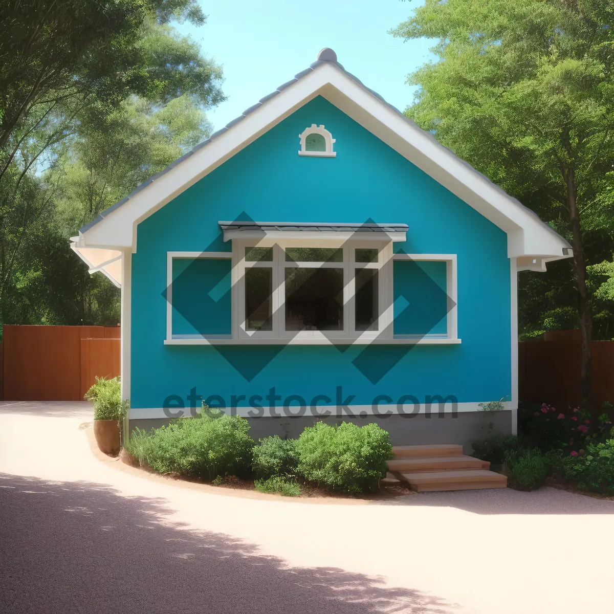 Picture of Modern suburban home with spacious driveway and garage.