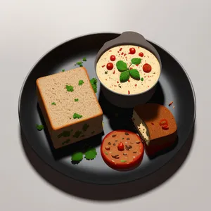 Delicious Gourmet Plate with Cheese and Vegetables