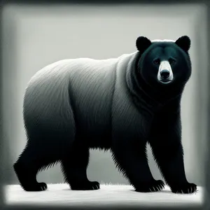 Majestic Black Bear Cub in Wild Habitat