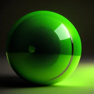 Shiny Glass Button with Reflective Sphere