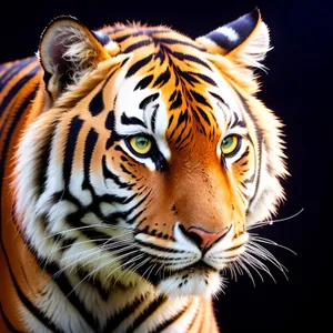 Striped Tiger Cat - Majestic Feline Predator in the Wild