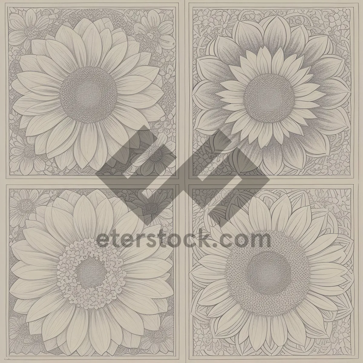 Picture of Vintage Floral Pattern Tile - Retro Ornate Design