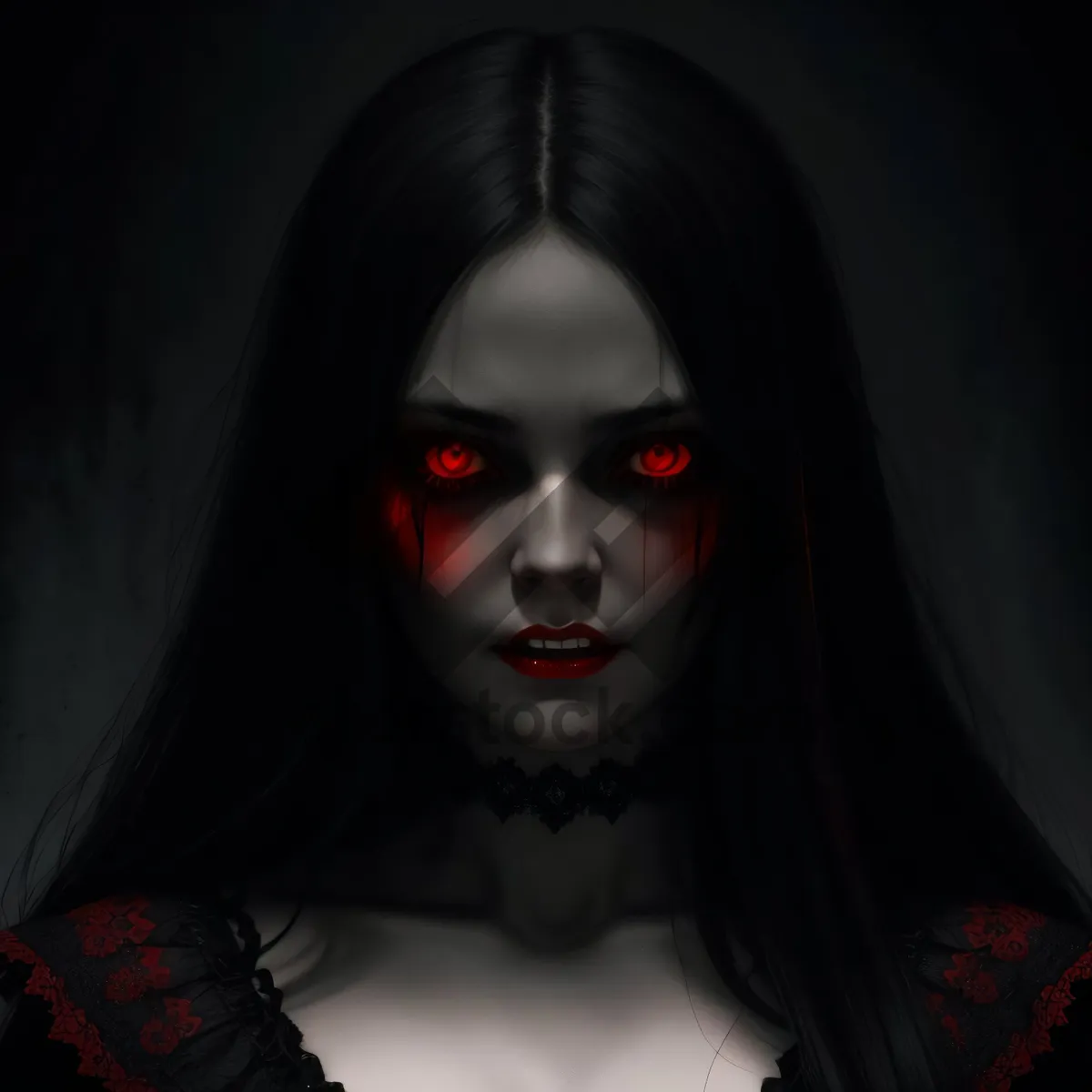 Picture of Sultry brunette model with captivating black eyes