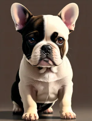 Adorable Wrinkly Bulldog Puppy in Studio Portraits