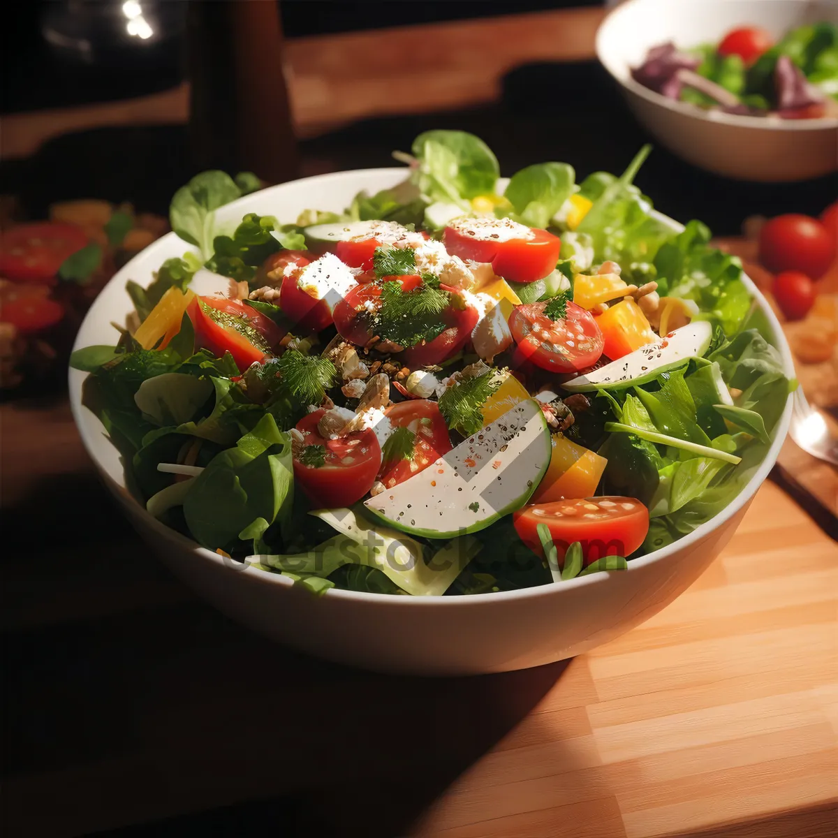 Picture of Delicious Garden Vegetable Salad with Fresh Ingredients