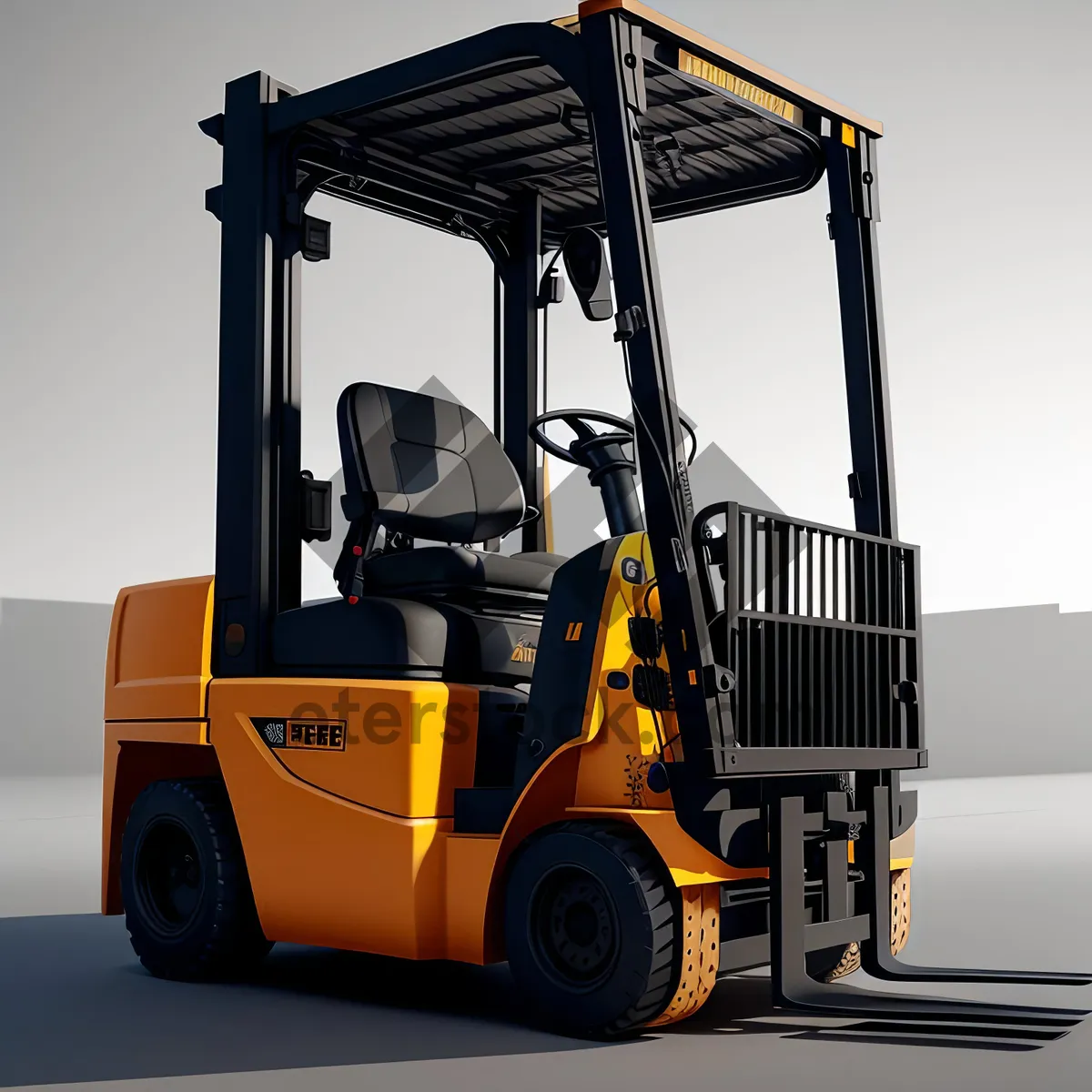 Picture of Heavy-duty Forklift Truck in Industrial Warehouse