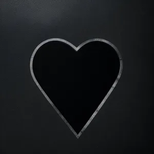 Black Heart Gem Symbol in Graphic Frame