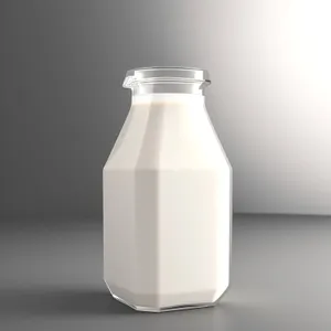 Fresh Glass Bottle of Healthy Milk