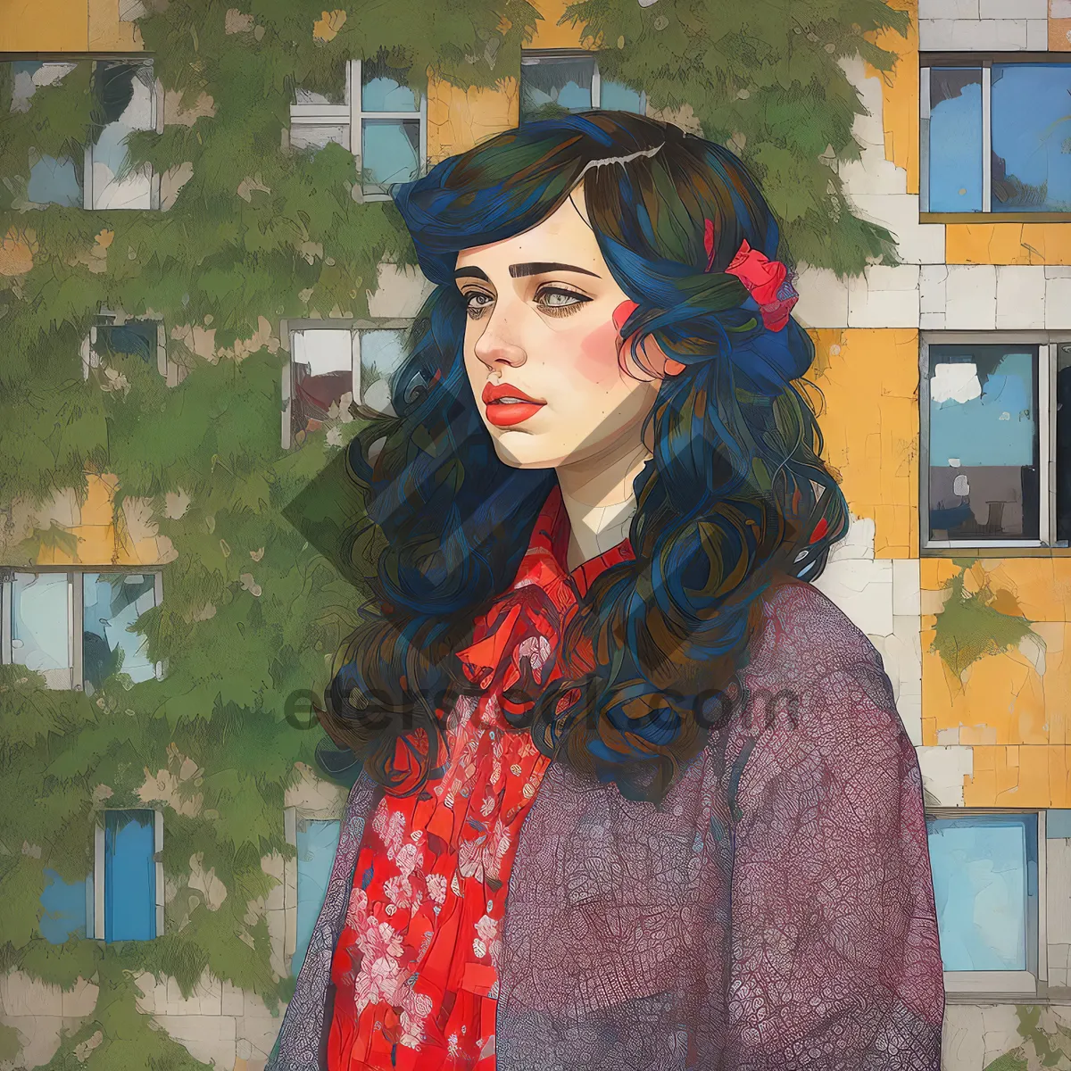 Picture of Happy smiling lady in fashionable hat portrait.