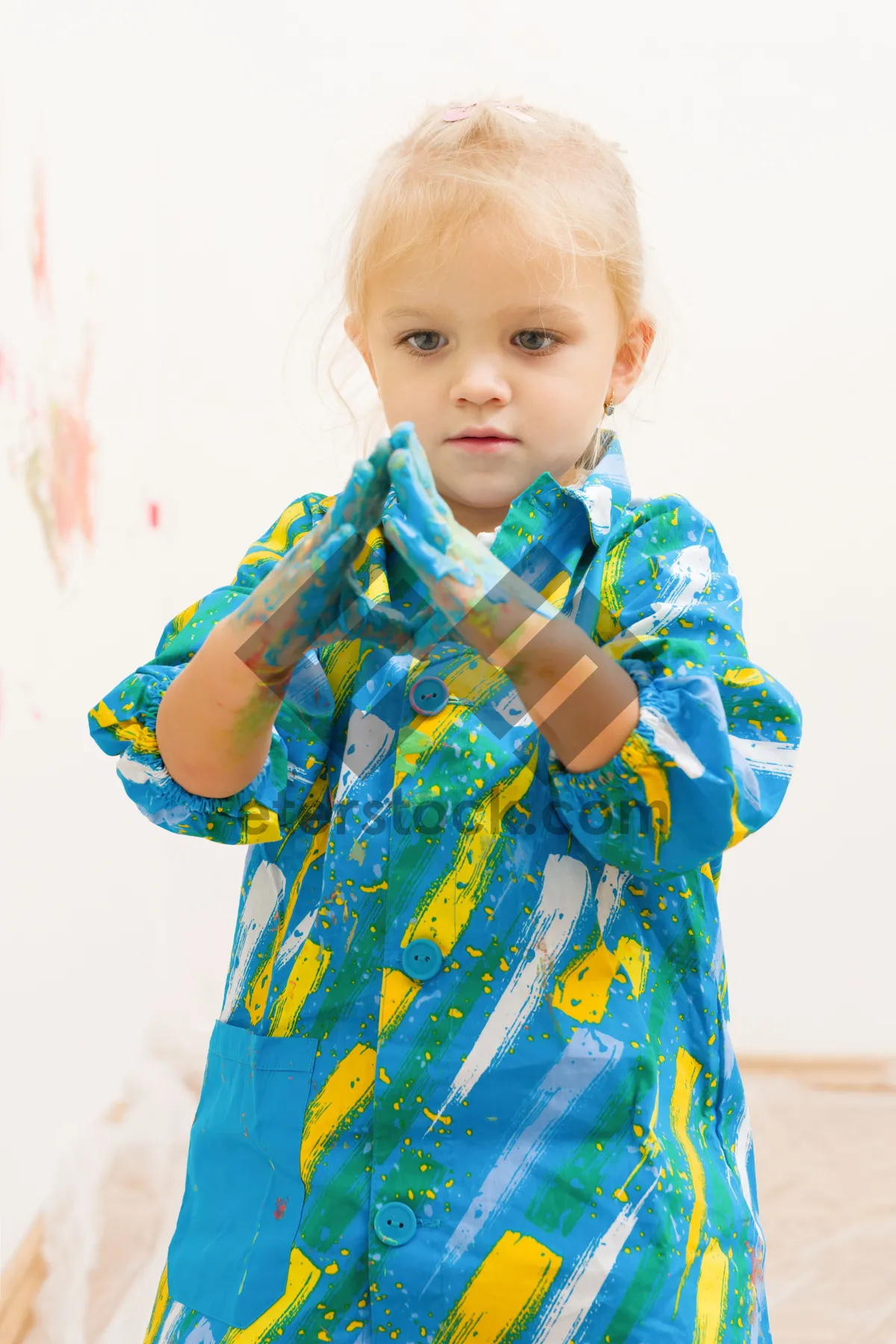 Picture of Happy Smiling Toddler Boy in Blue Bonnet Portrait.