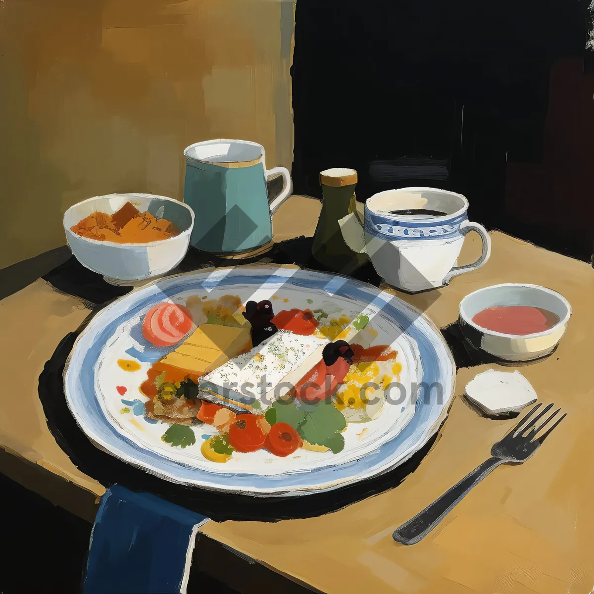 Picture of Delicious gourmet vegetable salad plate for lunch.