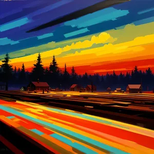 City Speedscape: Blurred Lights on Evening Highway