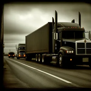 Highway Hauler: Speeding Freight Truck on Open Road