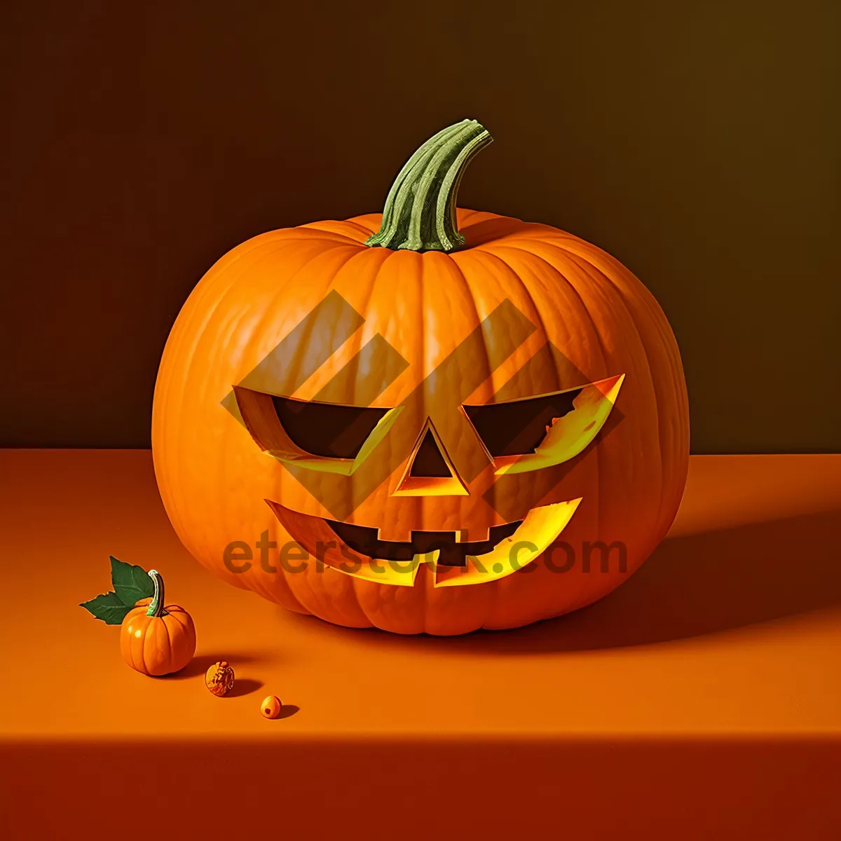 Picture of Frightful Jack-O'-Lantern Shines in the Night