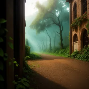 Tranquil Forest Path in Scenic Park