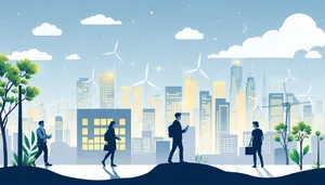 Silhouette of businessman team reviewing business map design